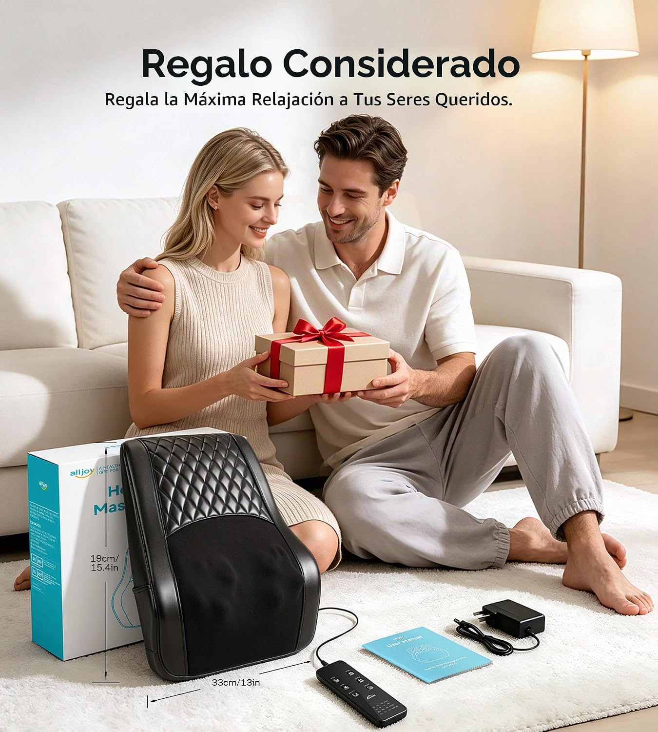 ALLJOY Masajeador térmico de espalda para aliviar el dolor de espal...