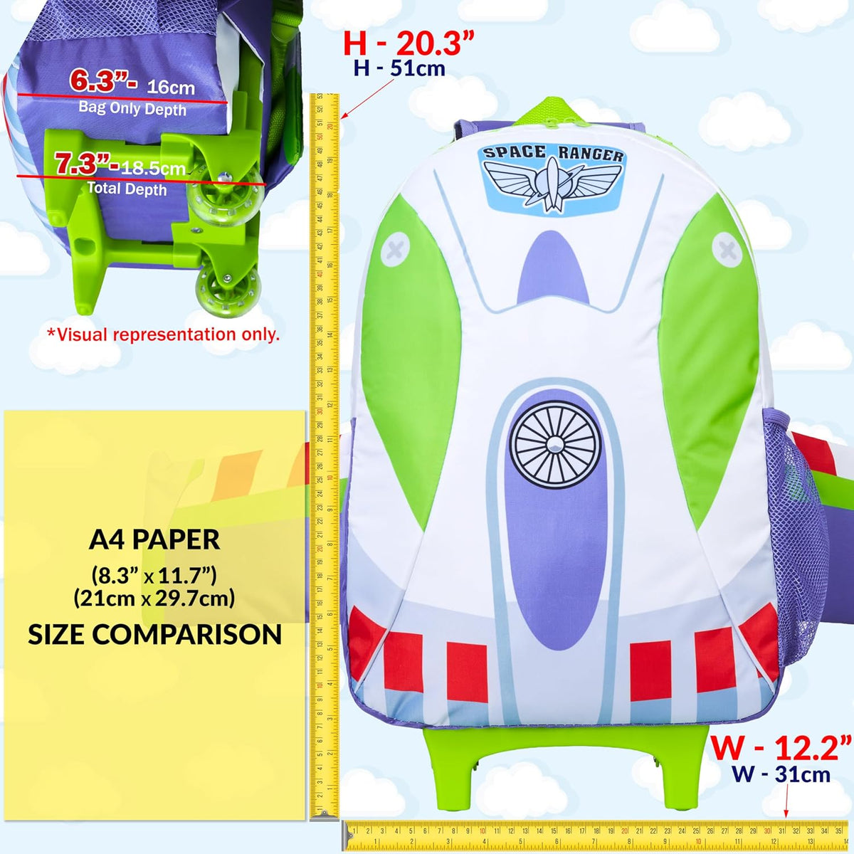 Disney Toy Story Buzz Lightyear - Maleta de mano 2 en 1 para niños...