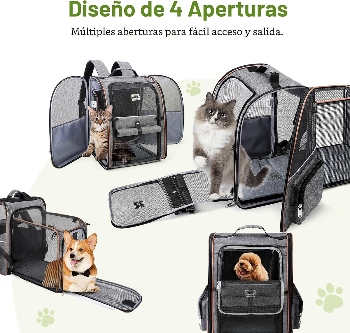 Lekebobor Mochila transportadora para gatos, transportador de masco...