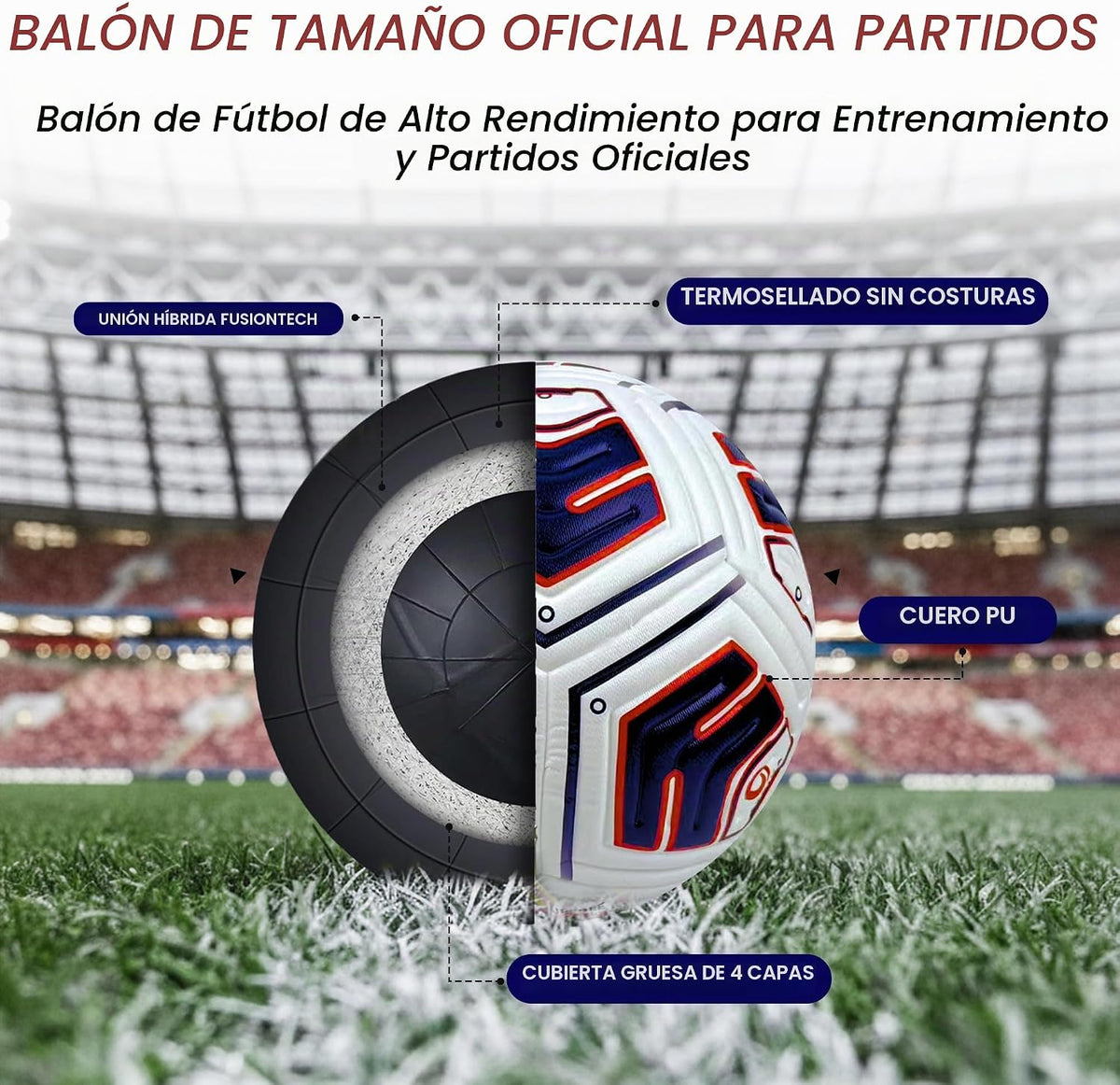 STRIKA Balón de fútbol prémium tamaño 5 y 4 \u2013 Pelota híbrida p...