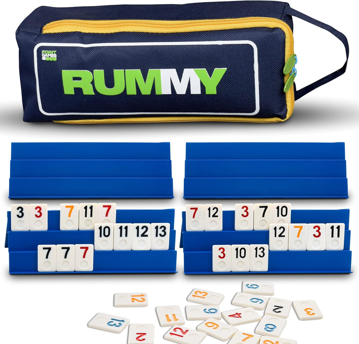 Point Games Juego clásico de Rummy Cube de tamaño completo, con est...