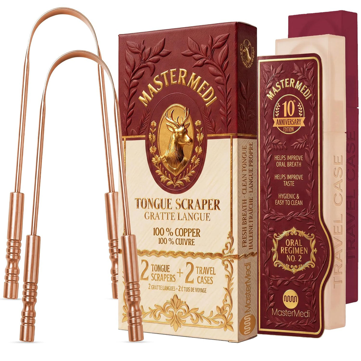 MasterMedi Raspador de lengua con estuche, raspador de lengua fácil...