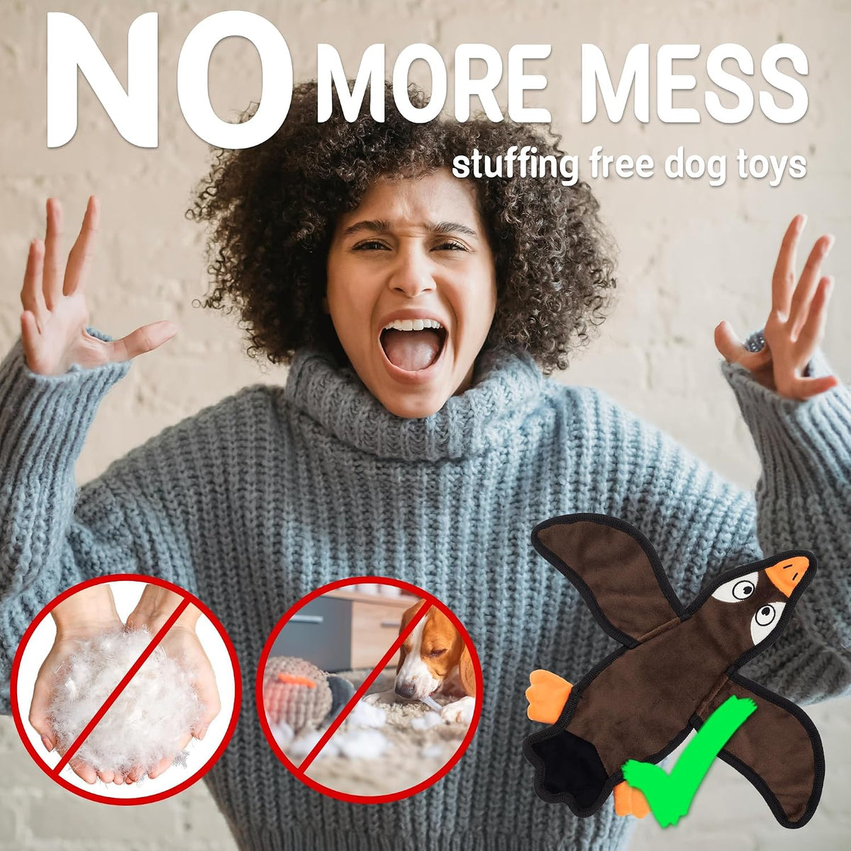 LECHONG Juguetes para Perros sin Relleno, Perros Chirriantes con Oj...