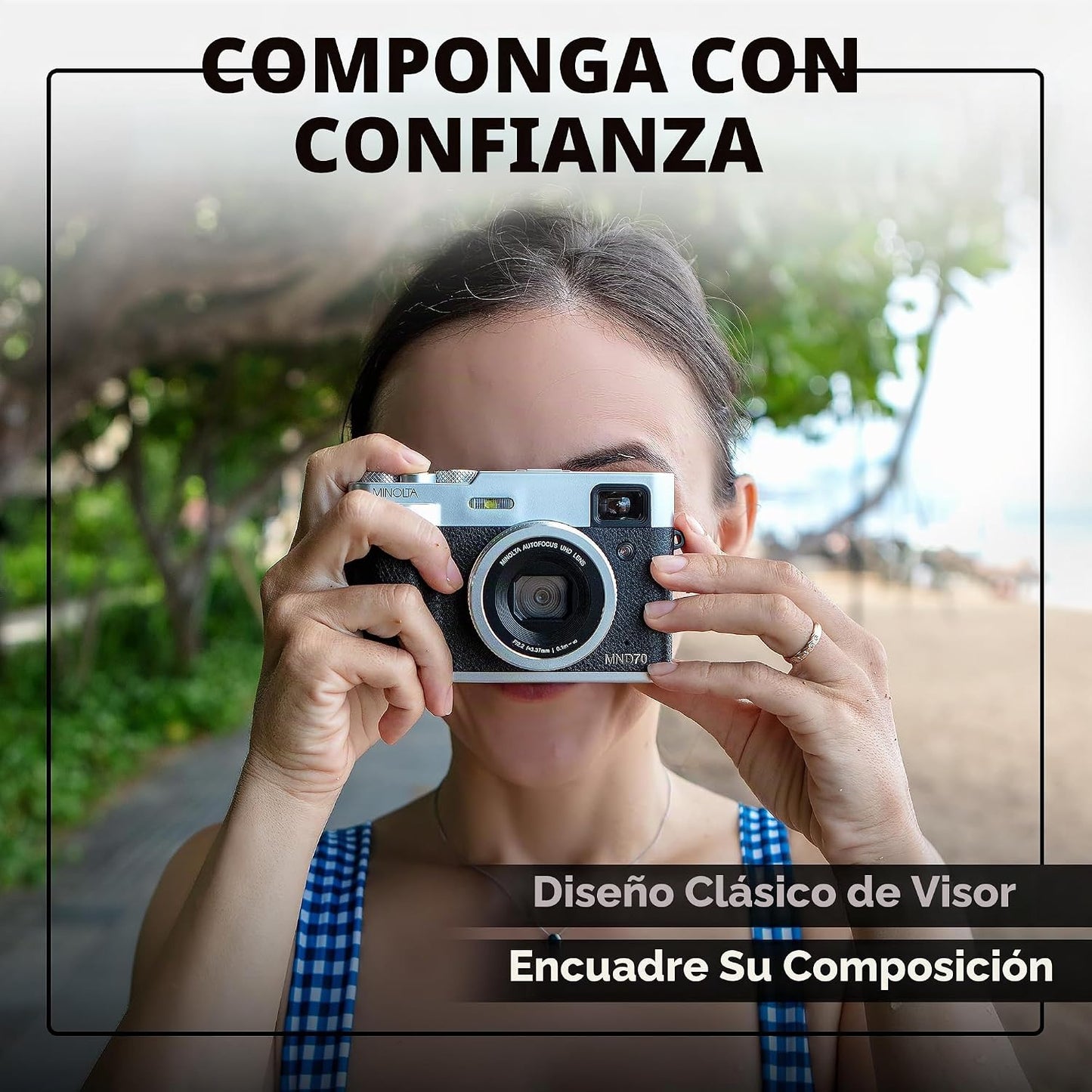 Minolta Cámara digital retro \u2013 Compacta de 48 megapíxeles con...