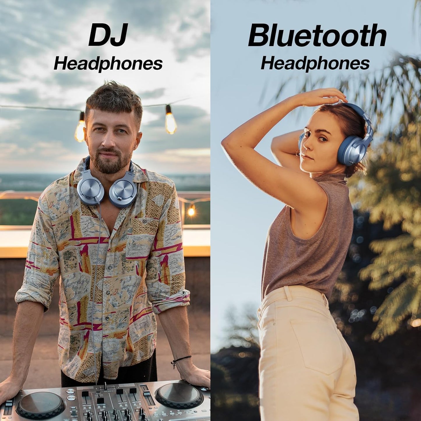 OneOdio Auriculares Bluetooth A70, estudio DJ con cable de alta res...