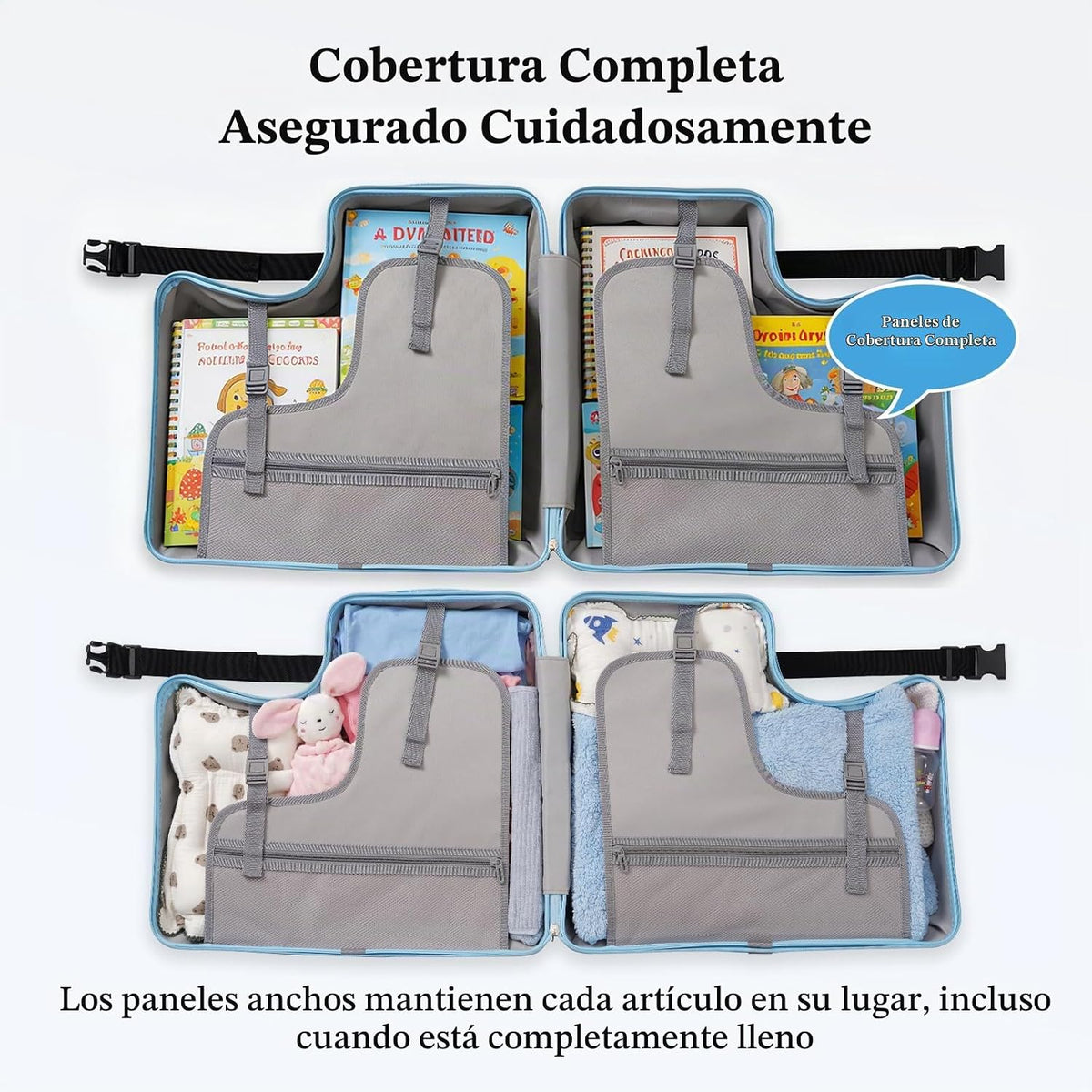REMEIT Maleta de paseo para niños, equipaje de paseo con ruedas, ma...