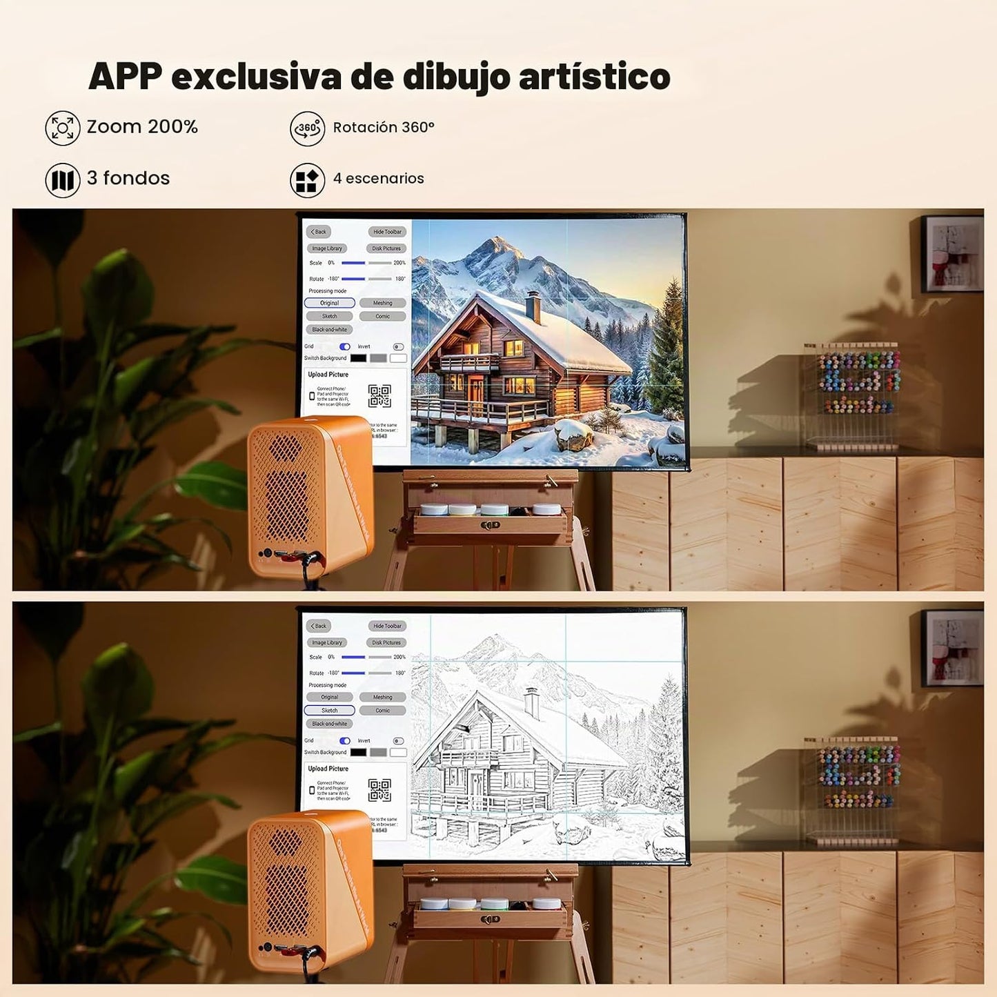 Caydo Proyector de arte P1 con aplicación de dibujo exclusiva para...