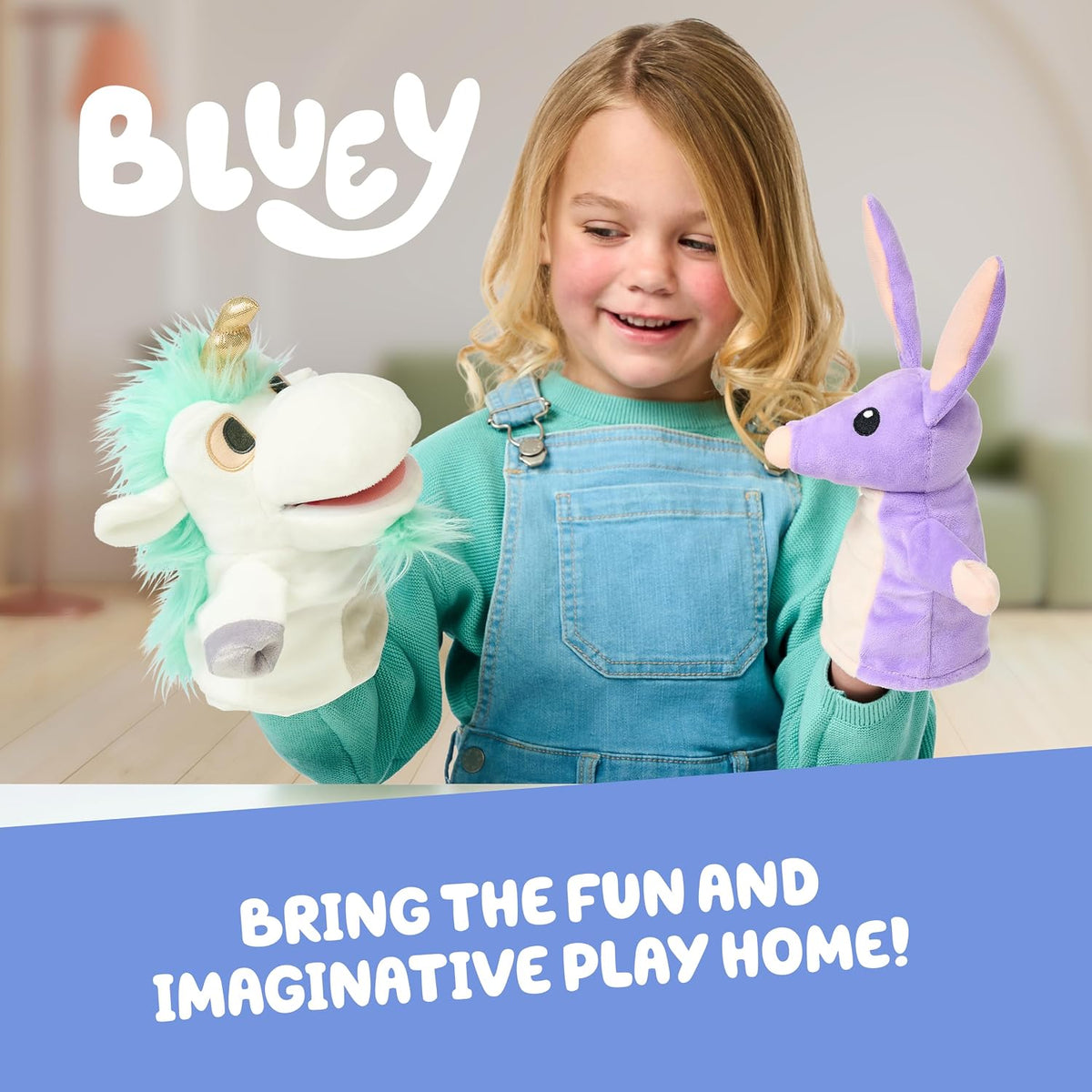 Bluey Unicorno y Bob Bilby - Pack de 2 títeres de mano de felpa \u2...