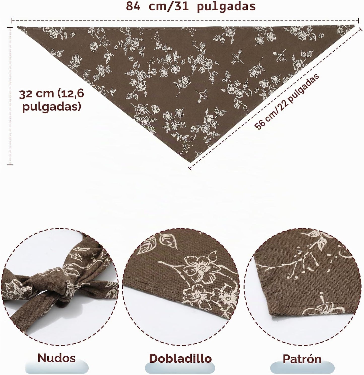 Molans Pañuelo de Cabello de Algodón Floral - 2 PIEZAS Pañuelos par...