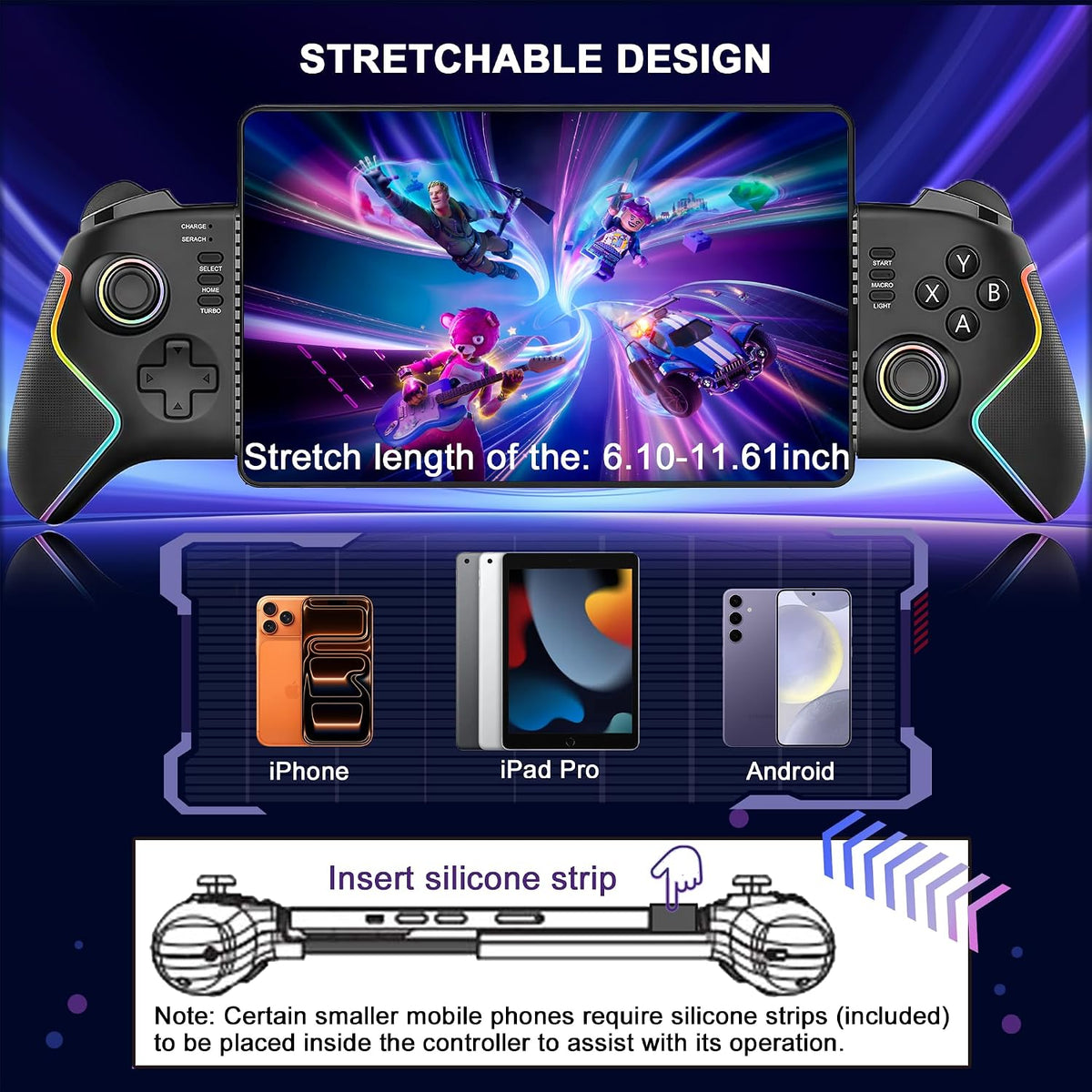 Megadream Controlador de teléfono para iPad\/Tablet (hasta 13 pulga...
