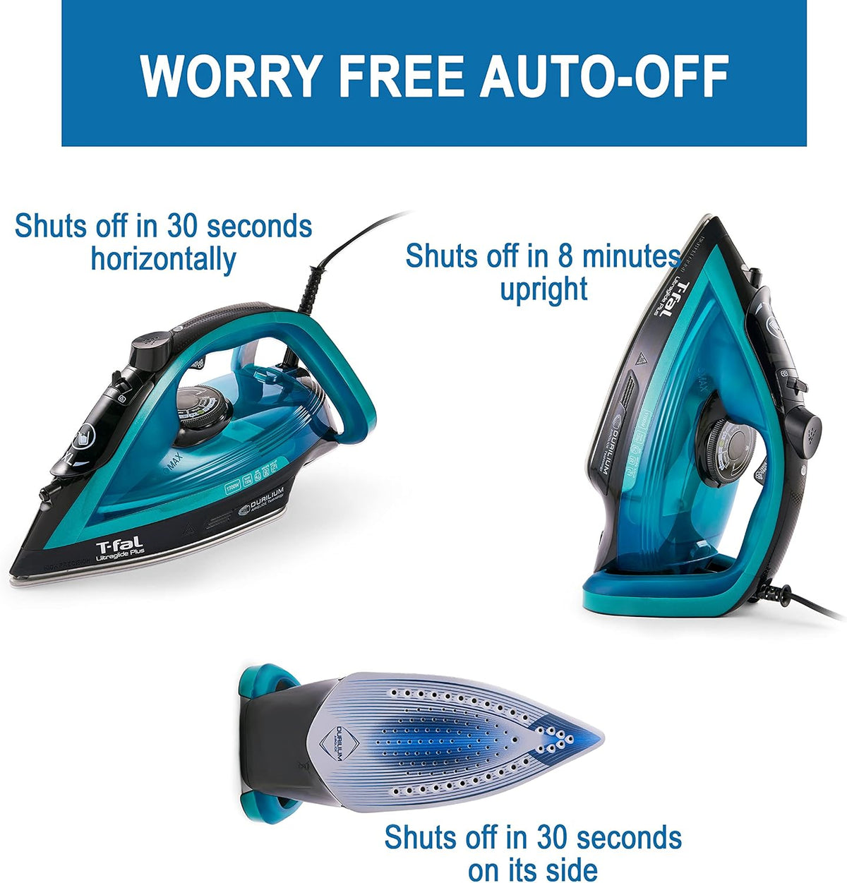 T-Fal Ultraglide Plancha de vapor para ropa, suela Durilium, punta...