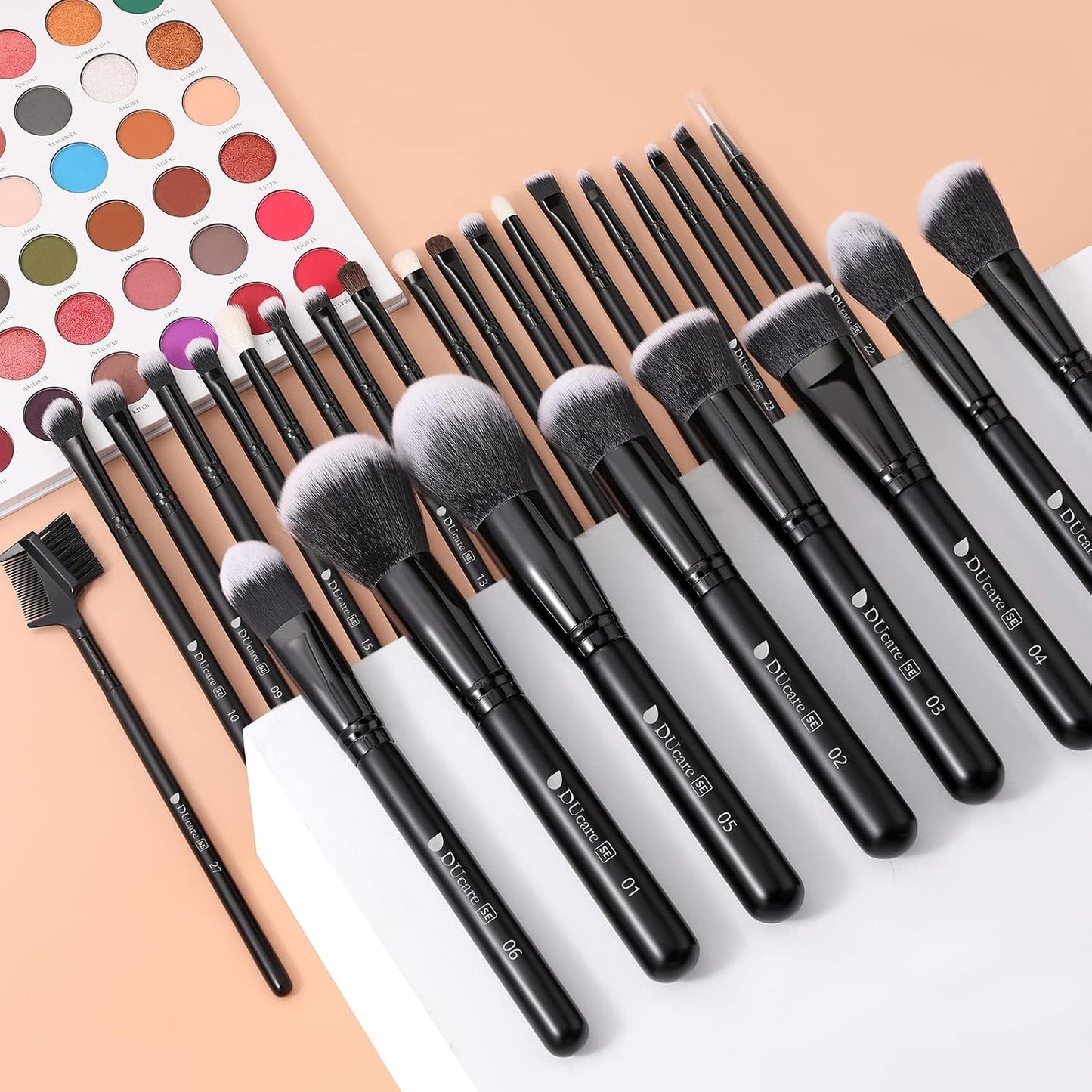 DUcare Juego de brochas de maquillaje profesional, 27 piezas, juego...