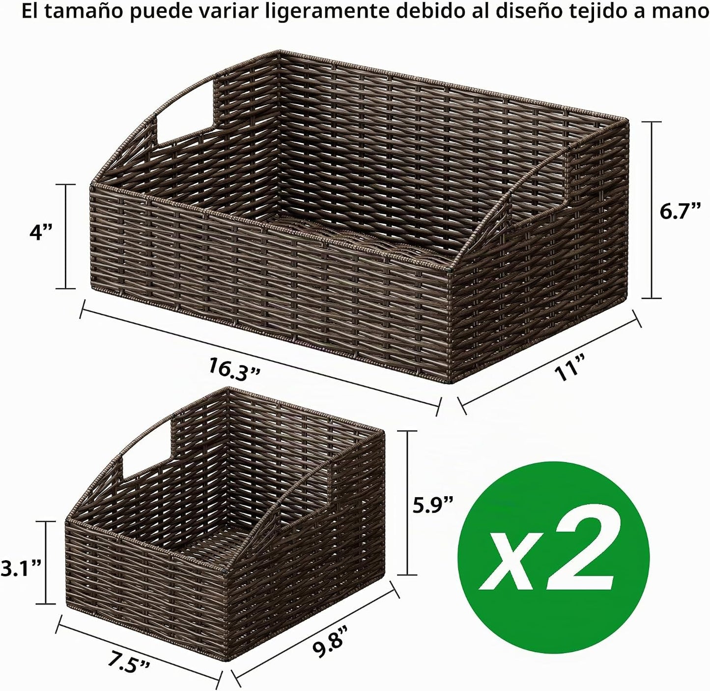 Ollieroo - Cestas de almacenamiento de mimbre de ratán, cestas de a...