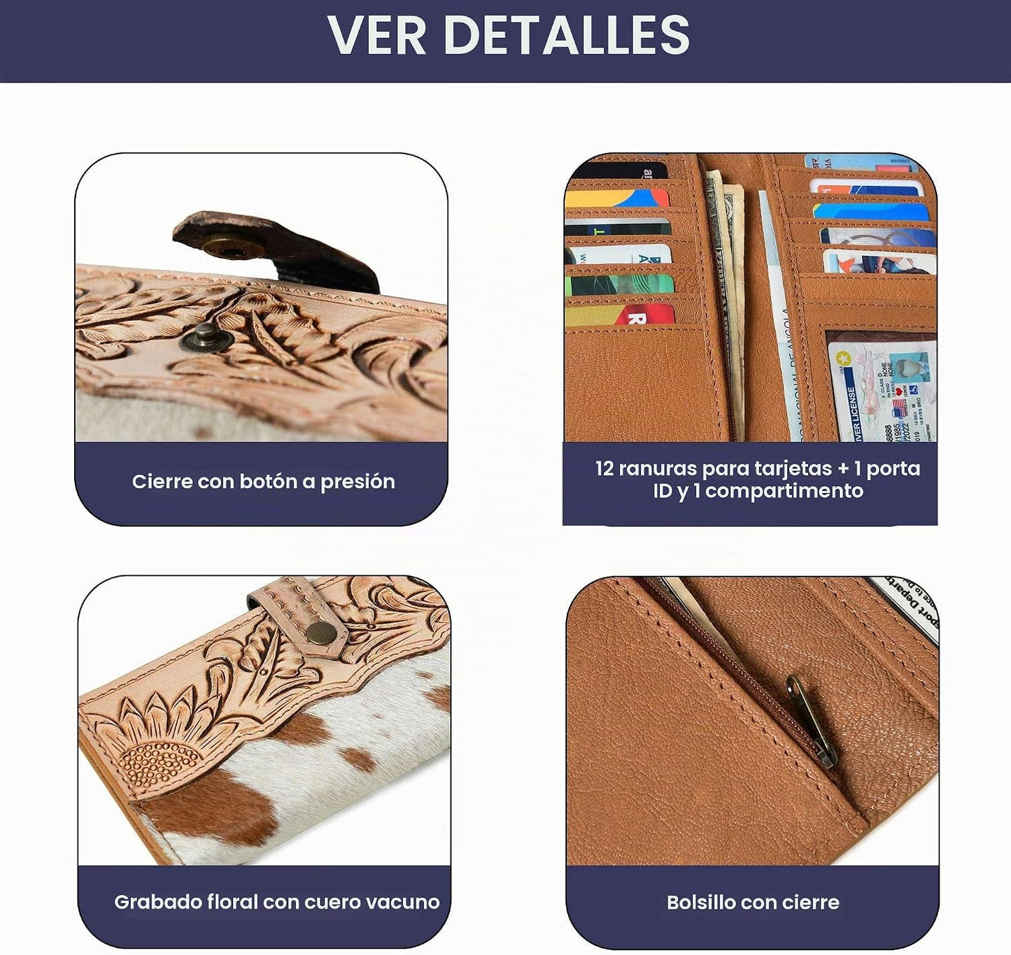 Merbaa Wild West - Cartera de piel de vaca para mujer, la mejor ide...