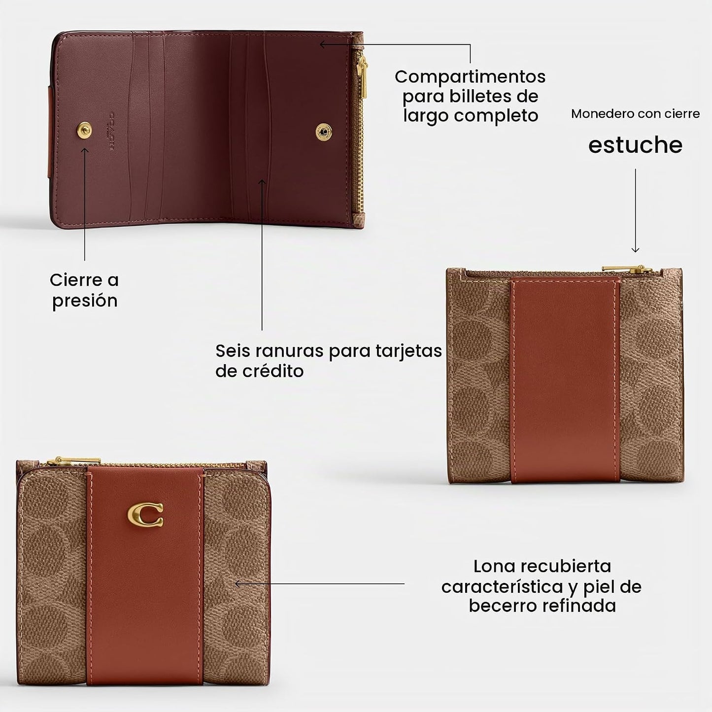 Cartera Billetera Esencial delgada con revestimiento de lona de la...