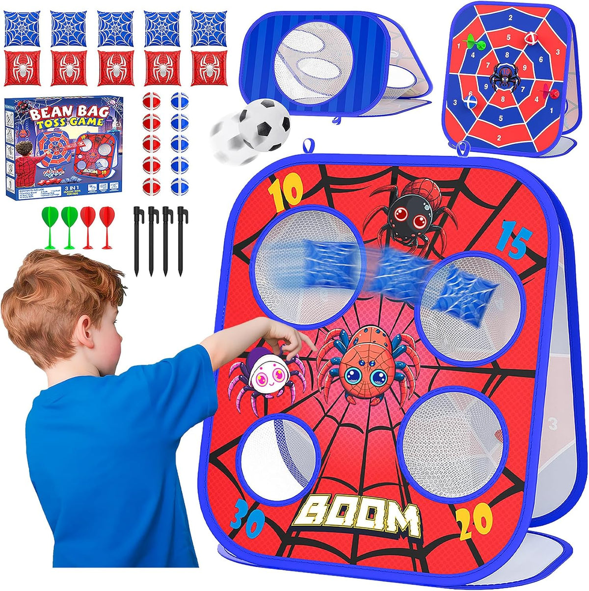 Juego de Lanzamiento de Bolsas de Frijoles Araña, Tablero de Cornho...