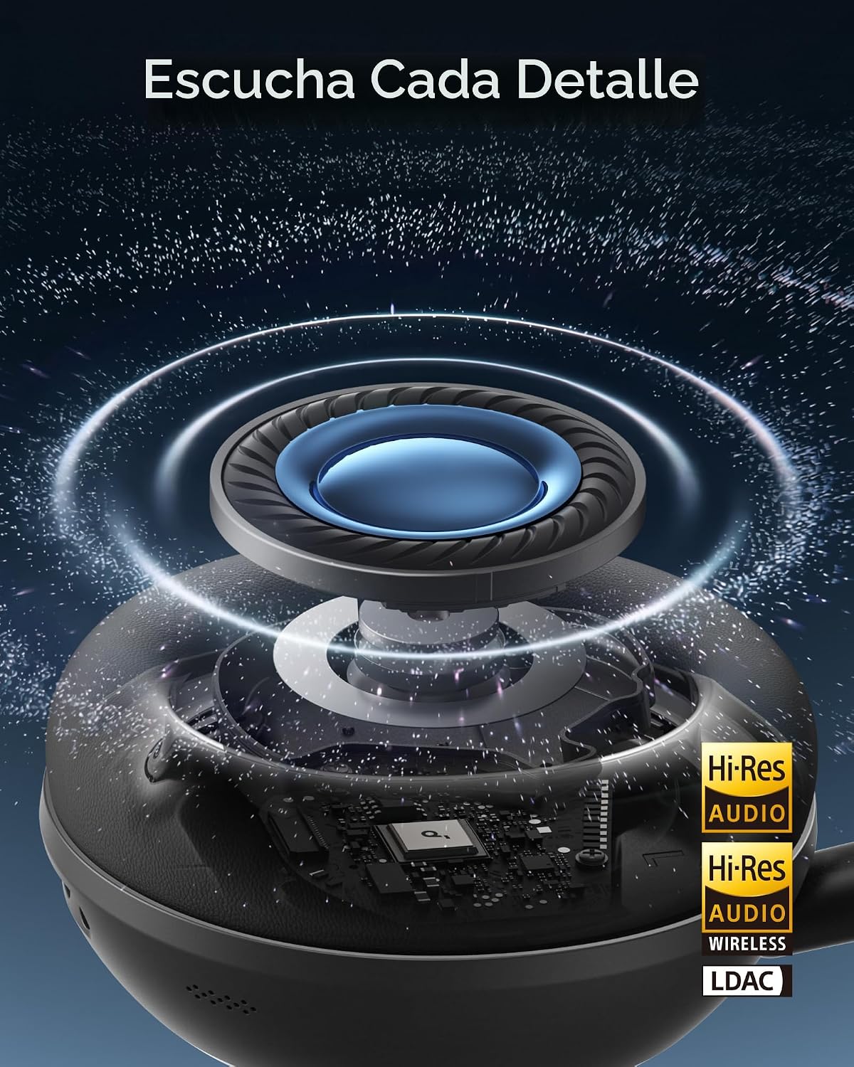 Soundcore Space 2 by Anker, auriculares con cancelación activa de r...