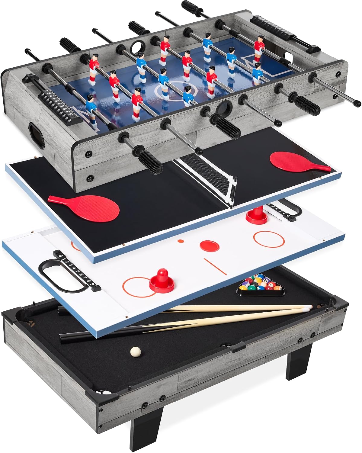 Best Choice Products Mesa de juegos múltiples 4 en 1, juego de arca...