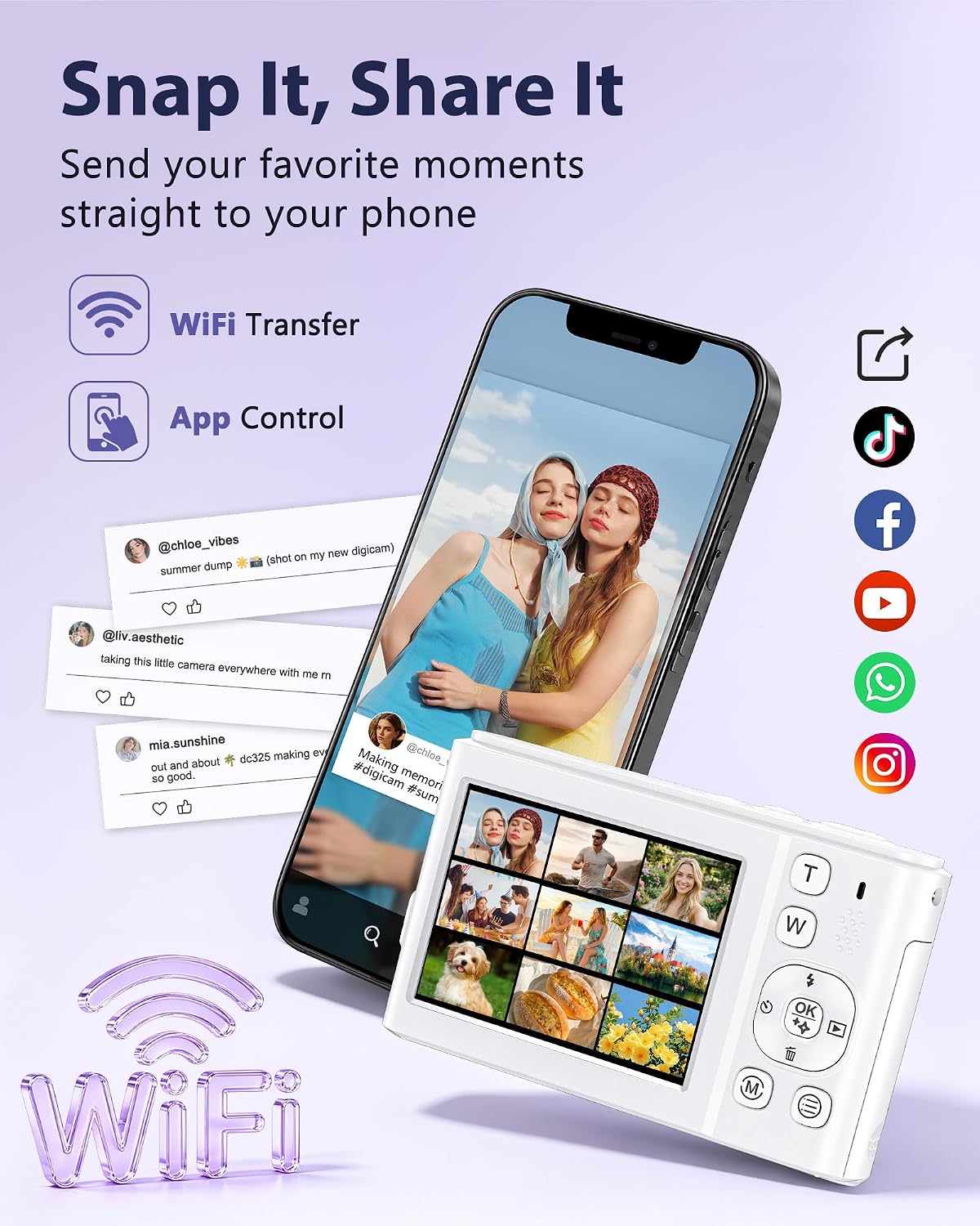 Cámara digital 8K, cámaras WiFi de 96 MP para fotografía con pantal...