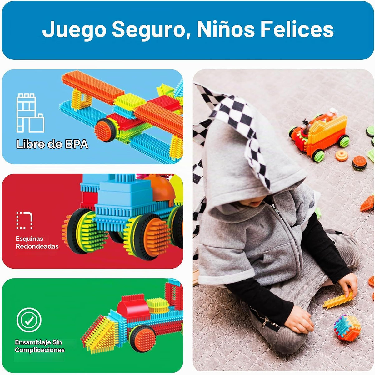 PicassoTiles Juego de 120 piezas de bloques de construcción entrela...