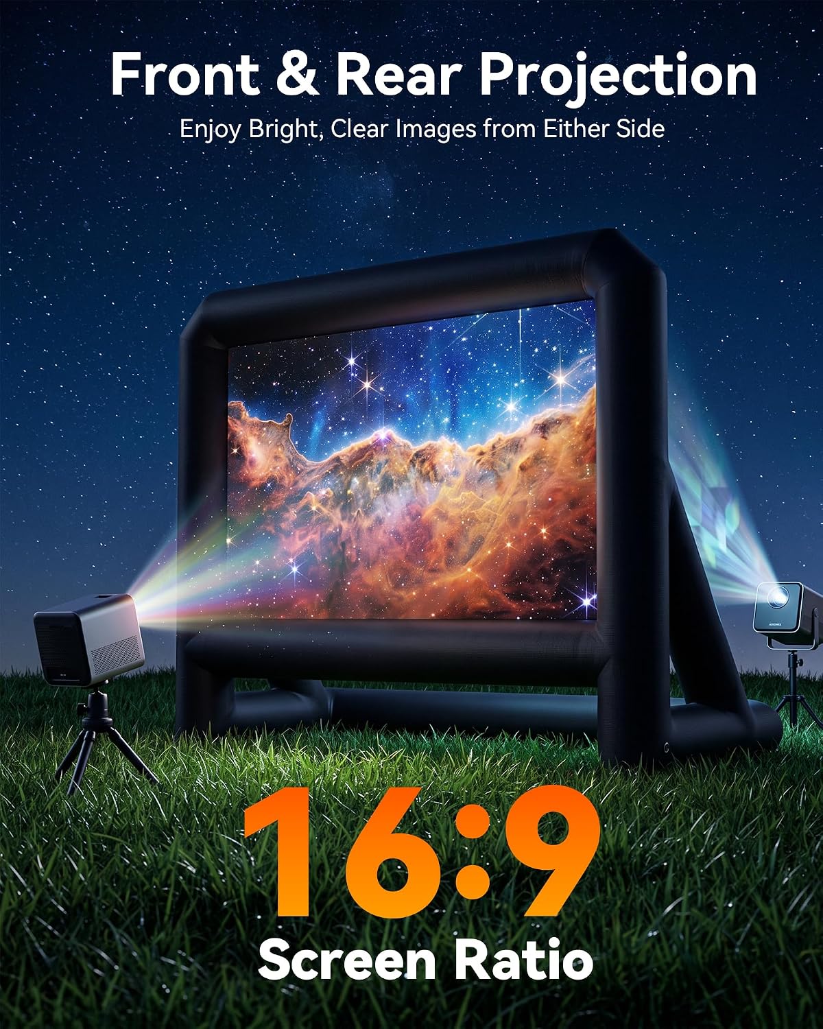 Pantalla de película inflable, pantalla de proyector inflable de 24...