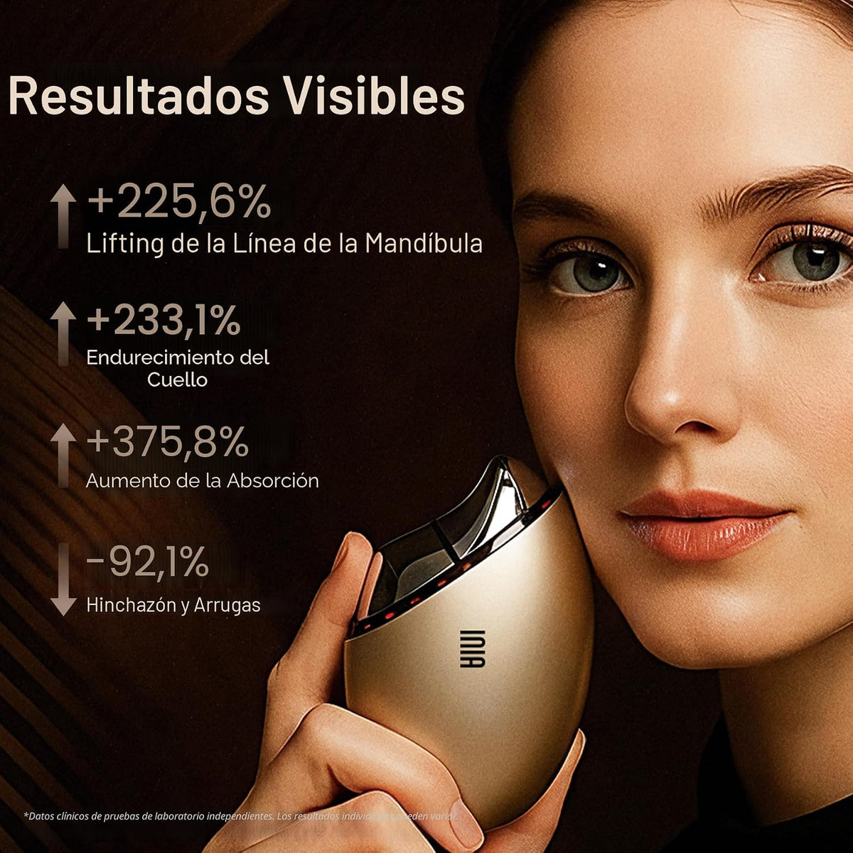 INIA 7 en 1 terapia de luz roja para cara y cuello Gua Sha herramie...