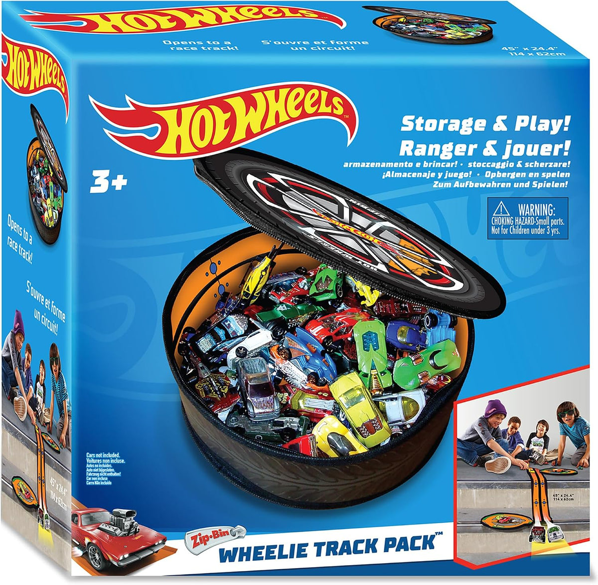 Hot Wheels ZipBin Wheelie Track Pack - Almacenamiento portátil de a...