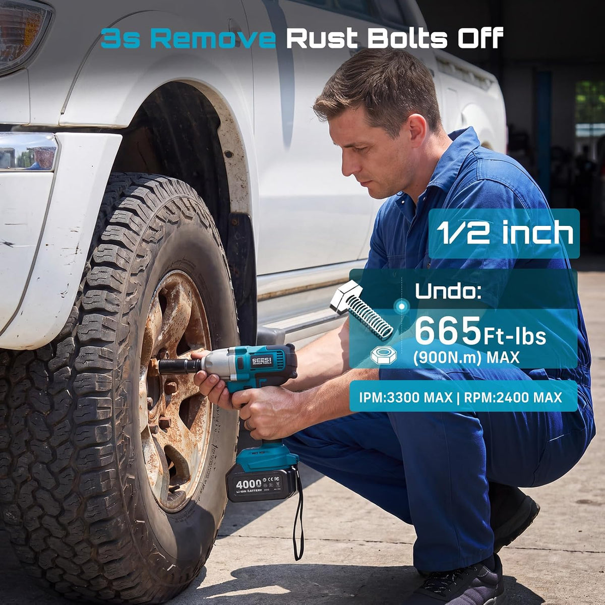Seesii Kit combinado de llave de impacto y destornillador de impact...