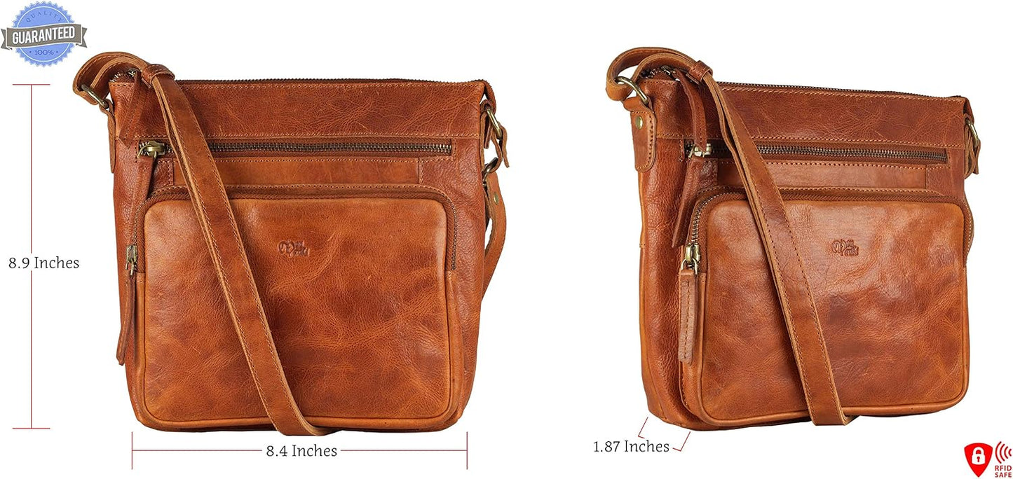Mou Meraki Bolso cruzado de cuero genuino y bolsos - Bolso cruzado...