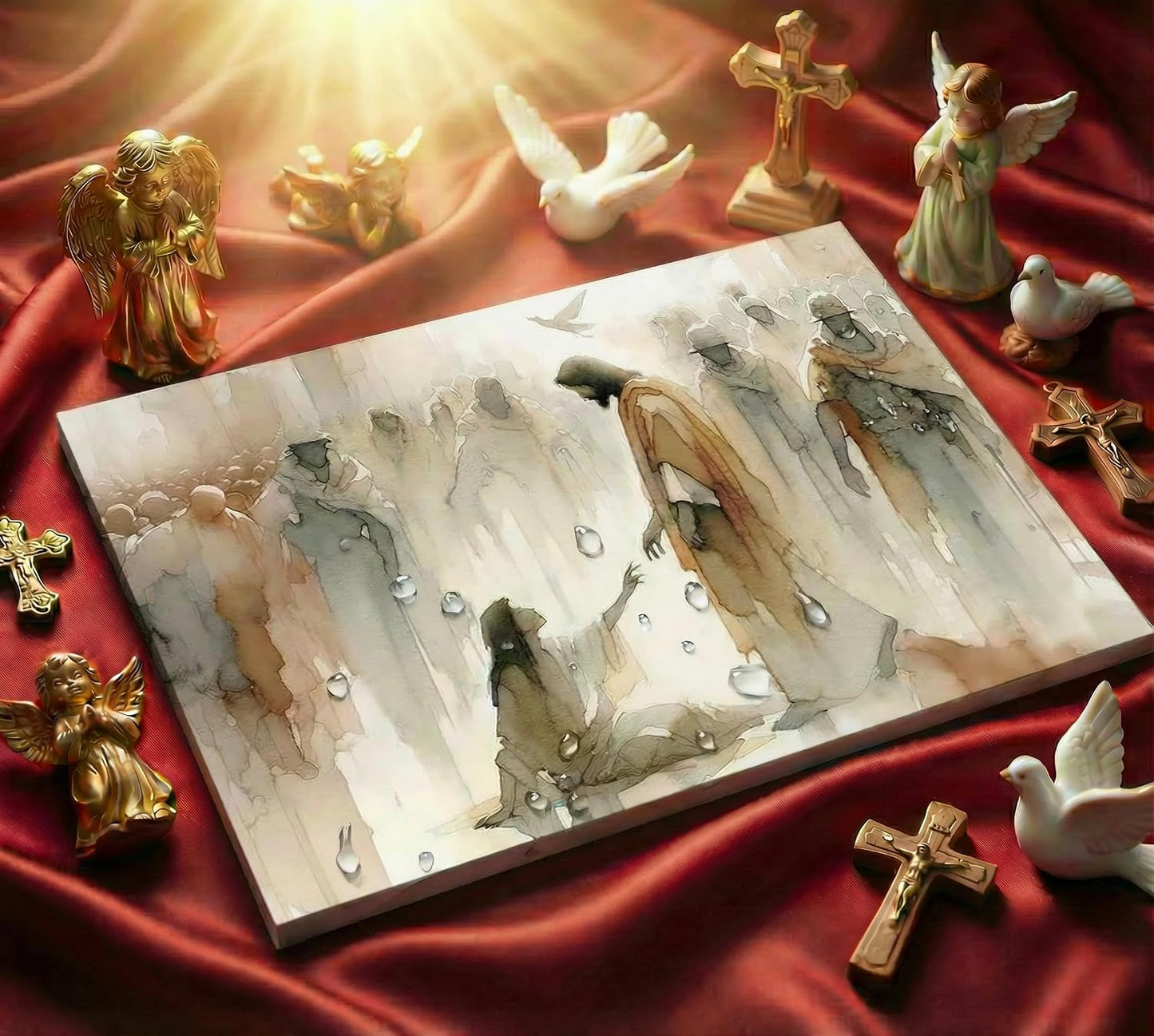 GGF Jesús Cura a la Mujer Arte de Pared en Lienzo Mujer Toca el Bor...