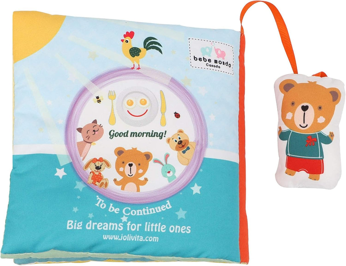 bebe mondo Oso de peluche con espejo, libros suaves y arrugados par...