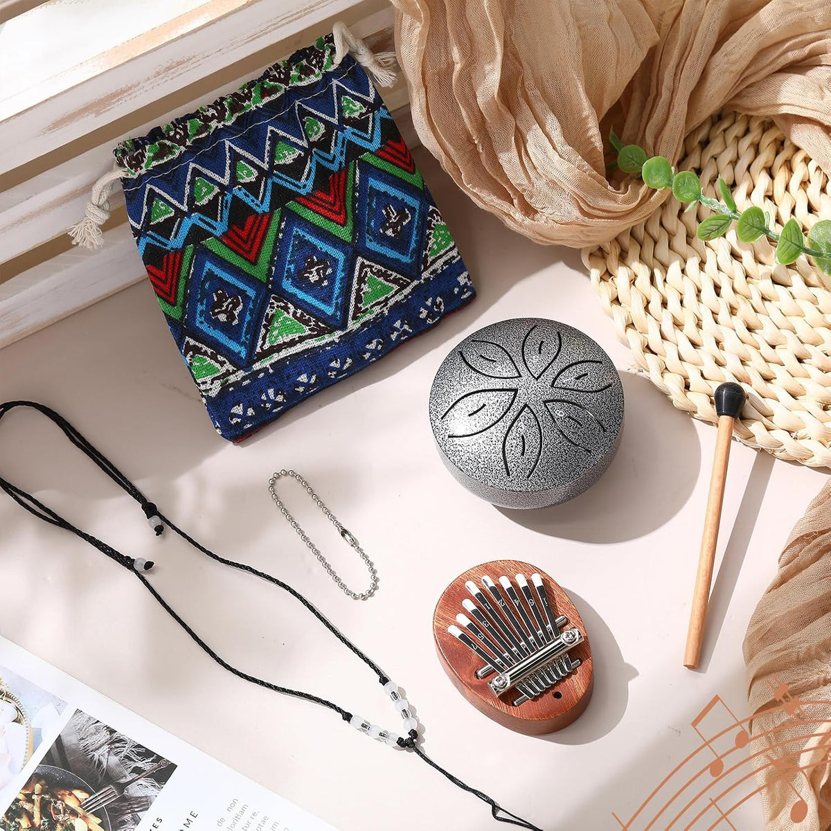 Maasechs Mini instrumentos musicales, mini piano de pulgar Kalimba...