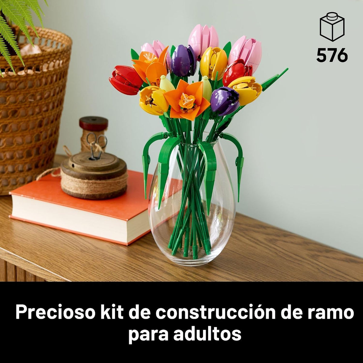 LEGO Botanicals - Juego de construcción de ramo de tulipanes para a...