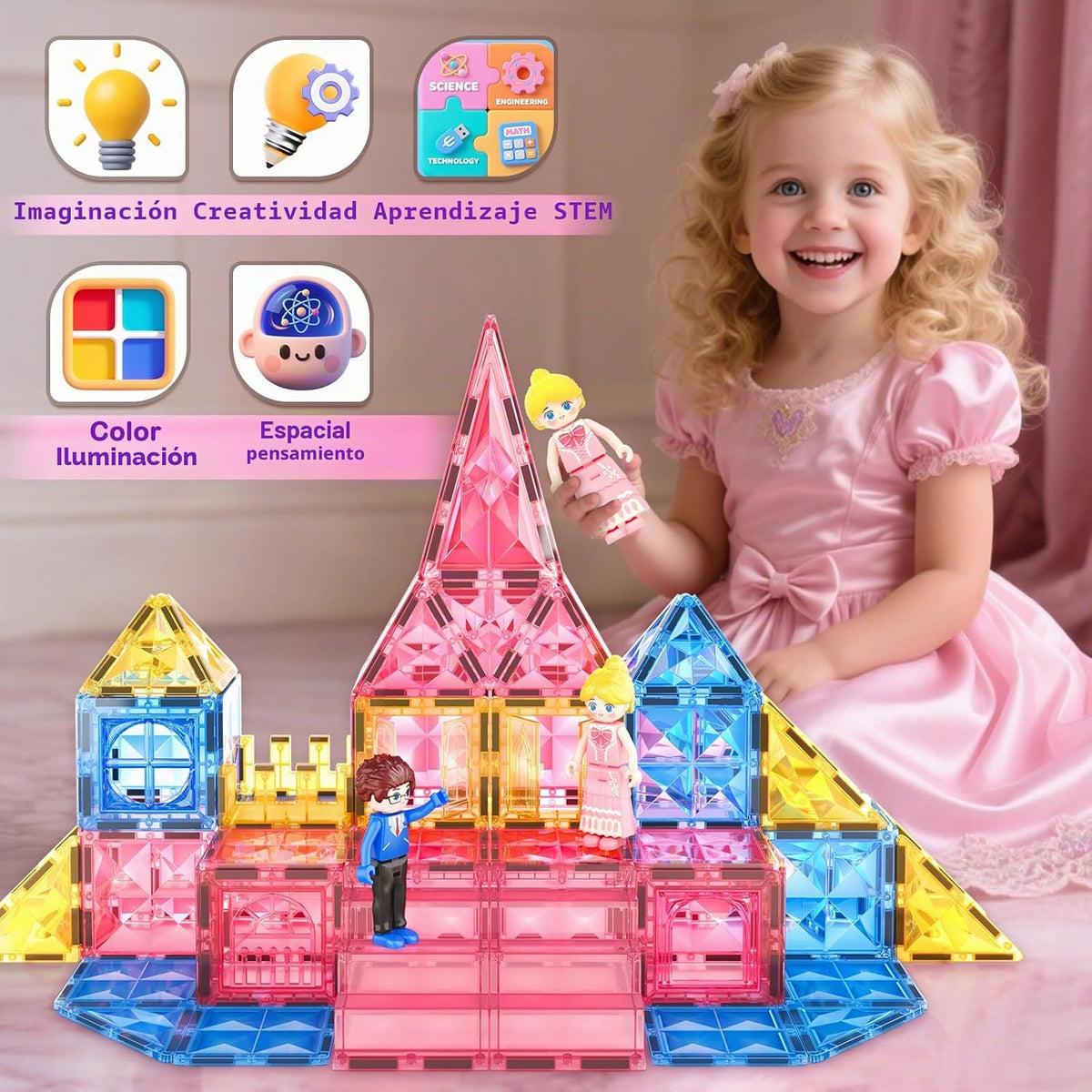 Ladrillos Magnéticos de Diamante para Niños: Bloques de Construcció...