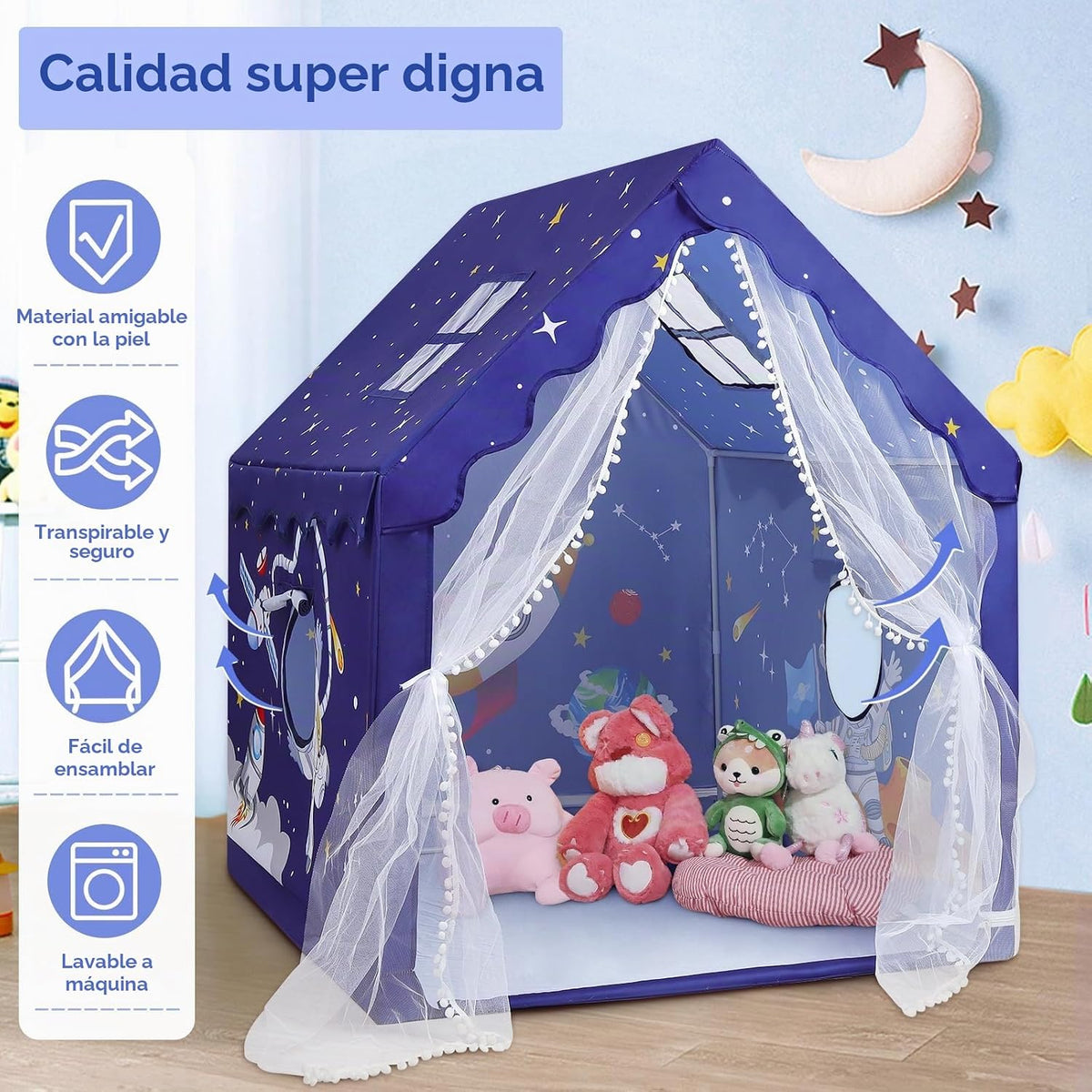 Tienda de campaña para niños, tienda de campaña para niños, grande...