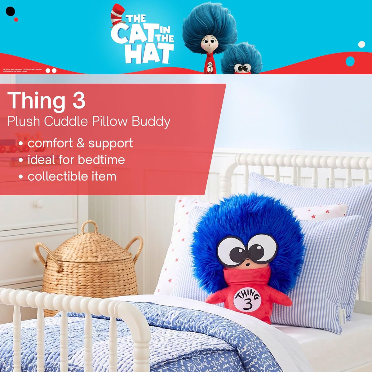 Franco Dr Seuss The Cat in The Hat Movie Thing 3 - Ropa de cama par...