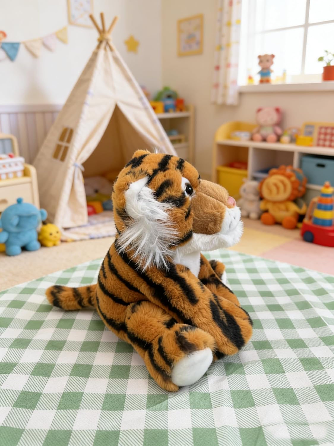 YUKOUQIAN Lindo animal de peluche de tigre, juguete de 8 pulgadas,...