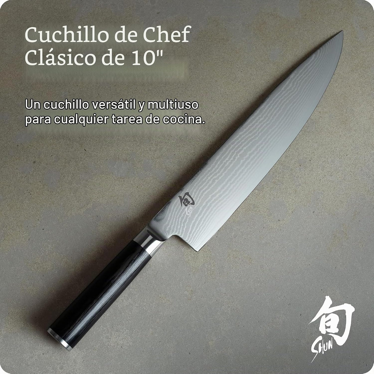 Shun cuchillo clásico para chef, 10 pulgadas, Negro | Cuchillo de c...