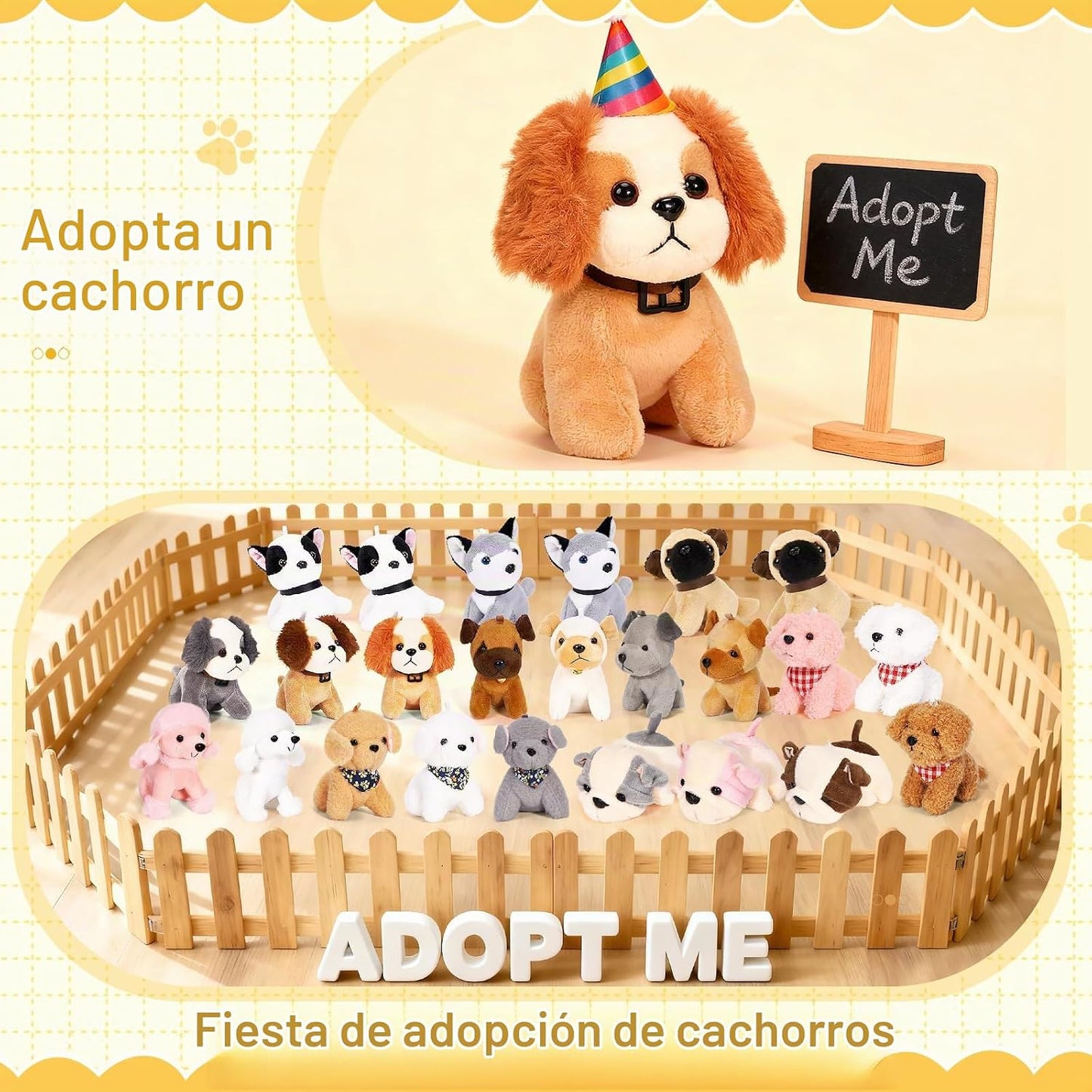 Niceup 24 piezas adoptar una fiesta de cachorros niños Mini perro d...
