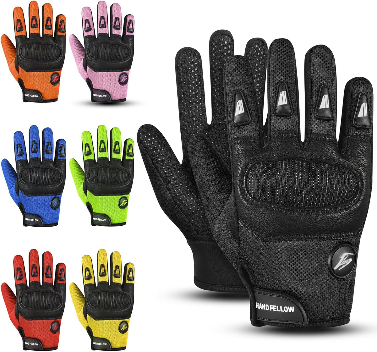 Hand Fellow Guantes de motocross para niños, guantes de ciclismo co...
