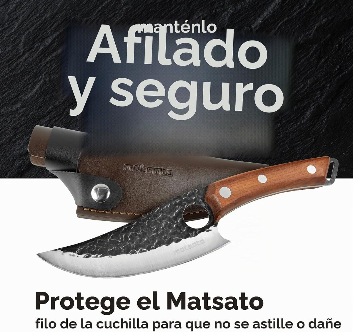 Matsato Cuchillo de cocina Funda de cuero para cuchillo de chef jap...