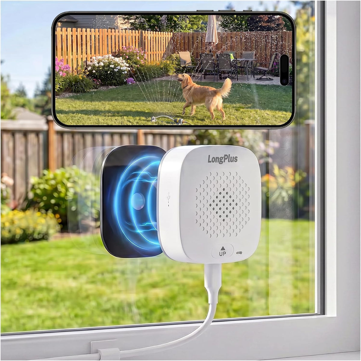 LongPlus Cámara de la ventana de 5MP 3K, cámara de seguridad de la...