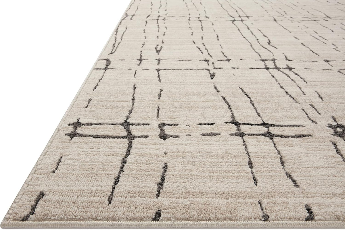 Loloi Darby Sand\/Dk. - Alfombra de área gris de 6 pies 7 pulgadas...