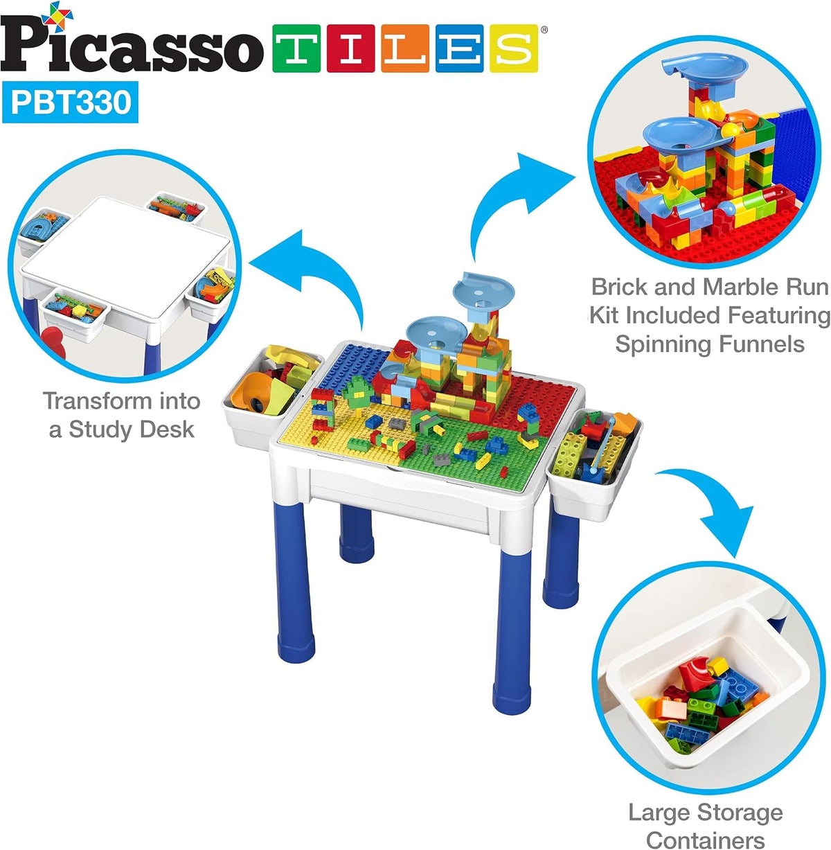 PicassoTiles Centro de Actividades para Niños Mesa de Juego y Escri...