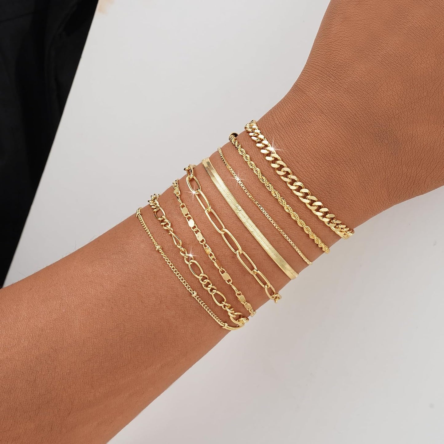 BERISO Pulseras de oro para mujer, elegante pulsera ajustable chapa...