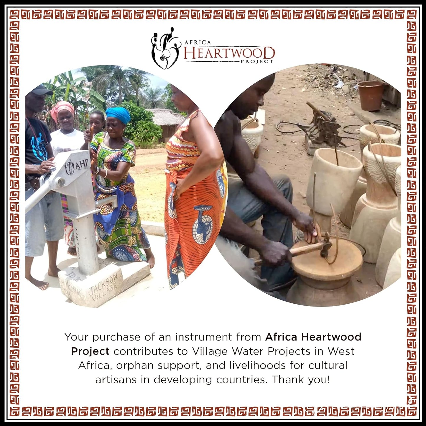 Africa Heartwood Project - Palo de lluvia de cactus de 20 pulgadas...