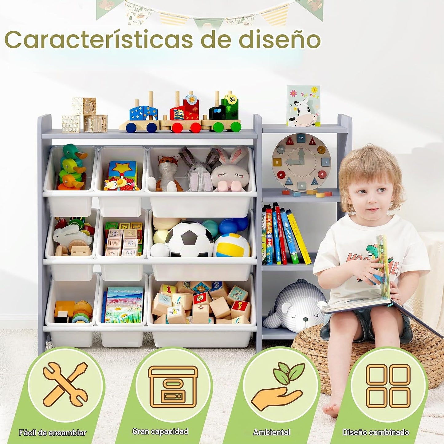 MallBest Estante organizador de almacenamiento de juguetes para niñ...