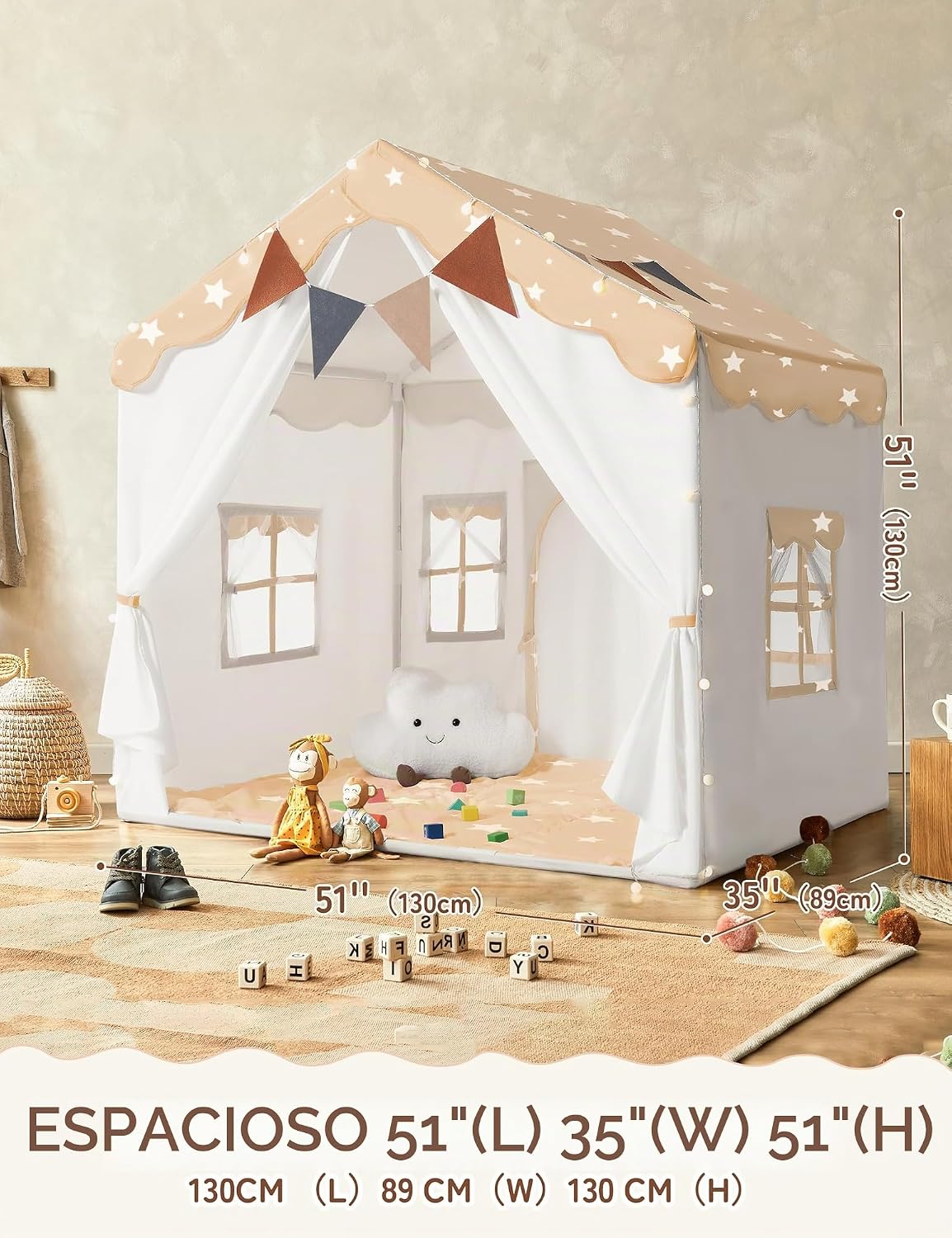 besrey Tienda de campaña para niños 2 en 1 con alfombrilla acolchad...