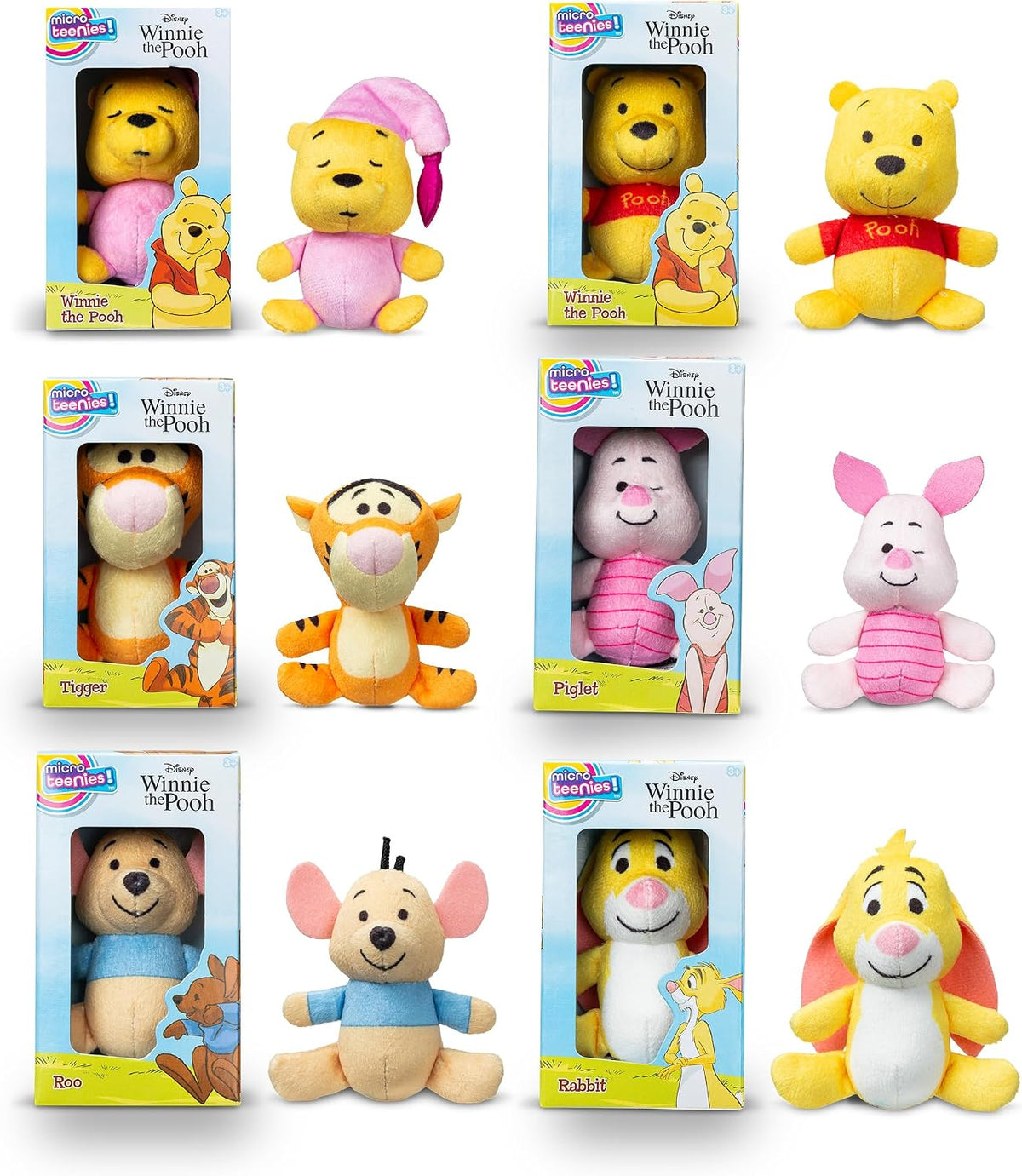 Micro Teenies Winnie The Pooh y sus amigos Paquete de 6 - Figura de...