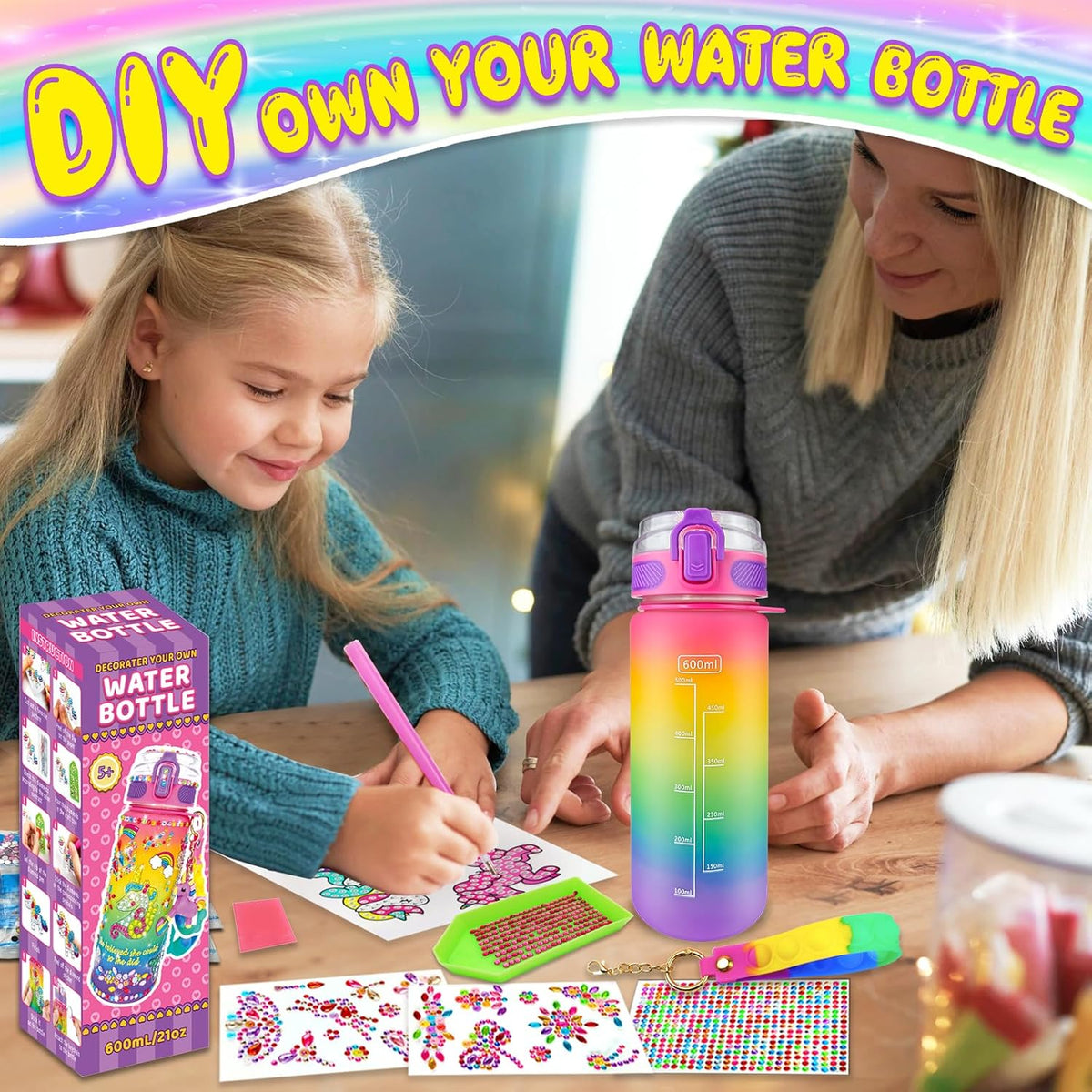 EDSPORTSHOUSE Decora tus propios kits de botellas de agua para niña...